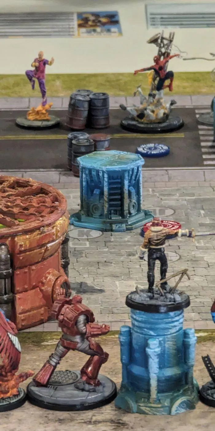 The painted roster in play on a city board