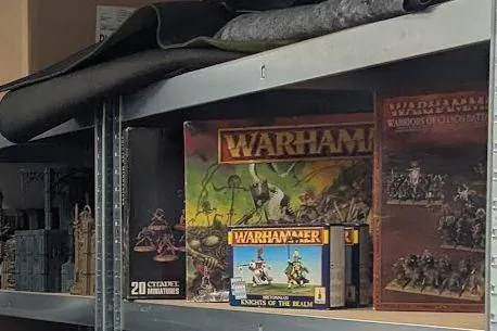 Shelves of boxed kits